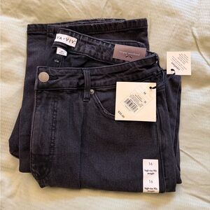 Ava & Viv Black High-Rise Straight Jeans